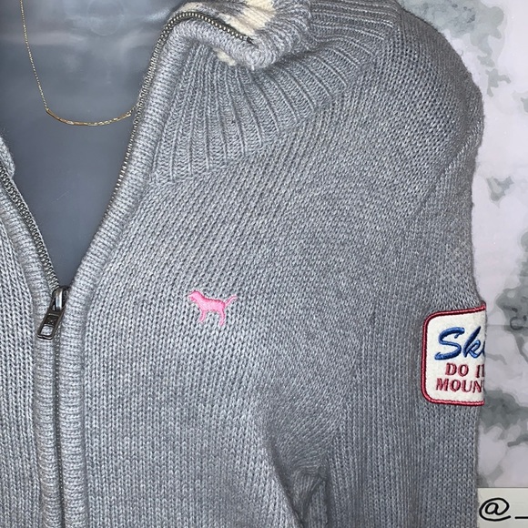 RARE M PINK LAMBSWOOL & RABBIT HAIR 86 VARSITY CARDIGAN ZIP UP SWEATER - Picture 4 of 17